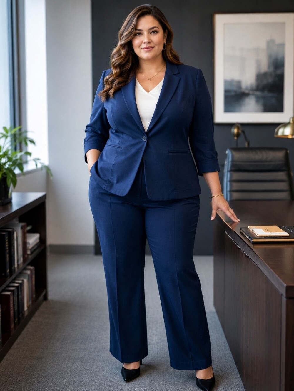 Avenue Womens stretch blazer navy blue plus size 22 work office career interview
